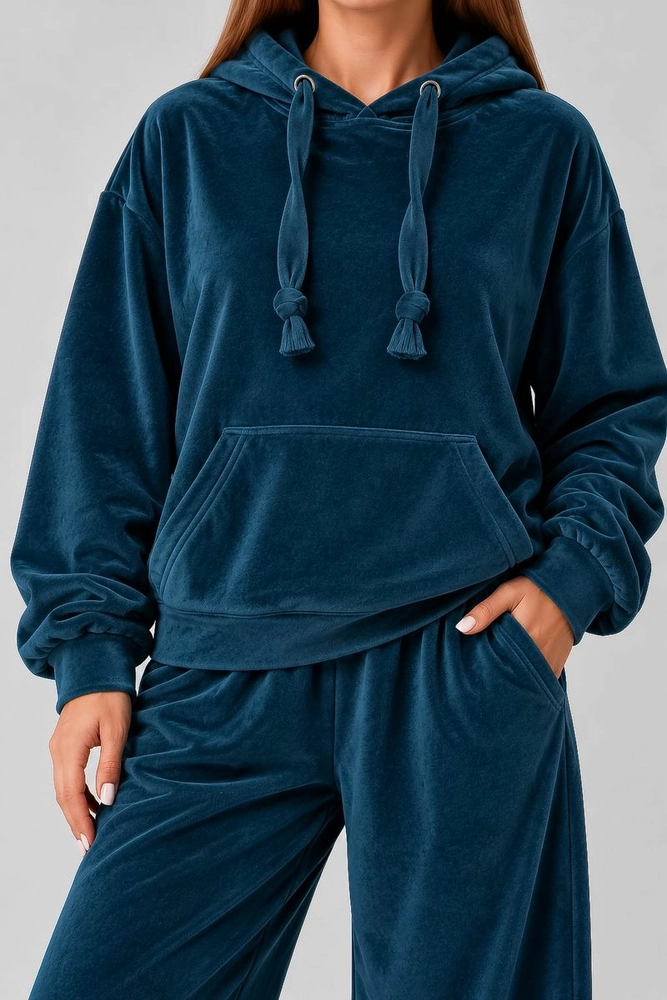 Купити Спортивний костюм жіночий велюровий, колір смарагдовий, 241R2001-20 - Фото №4
