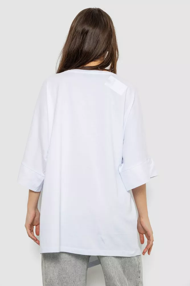 Купить Футболка женская с принтом, цвет белый, 244R4017 - Фото №4