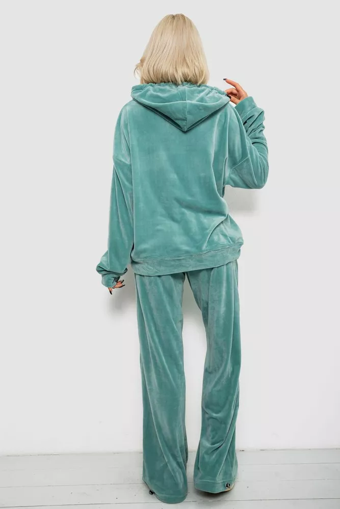 Купить Спортивный костюм женский велюровый, цвет оливковый, 241R2001-20 оптом - Фото №4