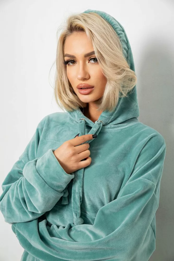 Купить Спортивный костюм женский велюровый, цвет оливковый, 241R2001-20 оптом - Фото №5