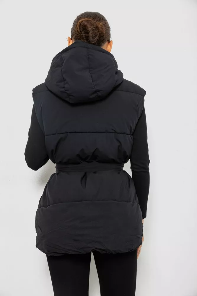 Купить Жилет женский с капюшоном, цвет черный, 207R2016 - Фото №4