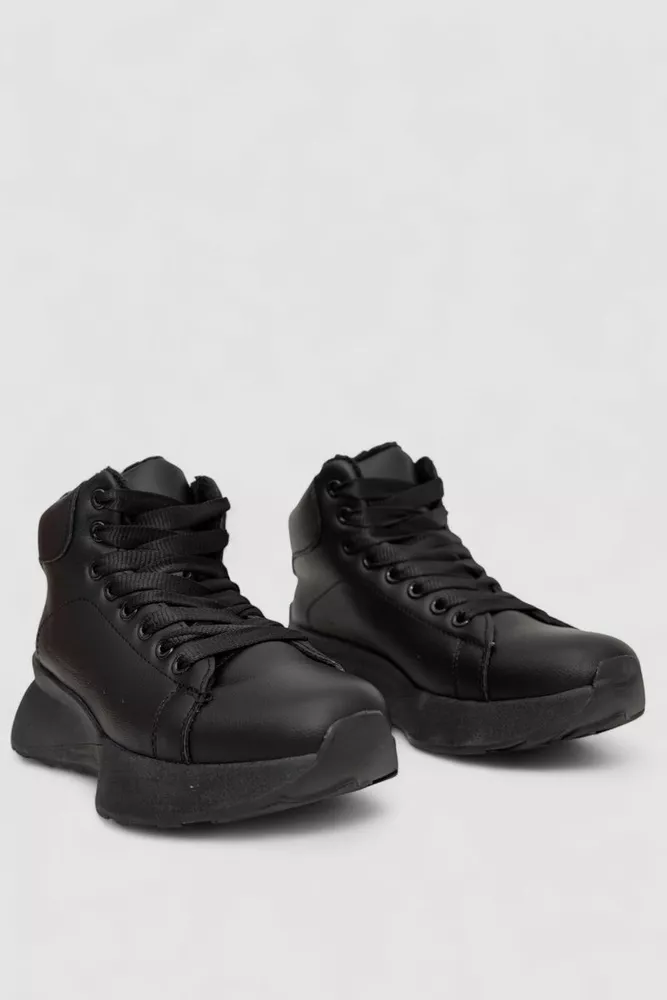 Купить Кроссовки женские зимние на меху, цвет черный, 248RXM22 - Фото №3