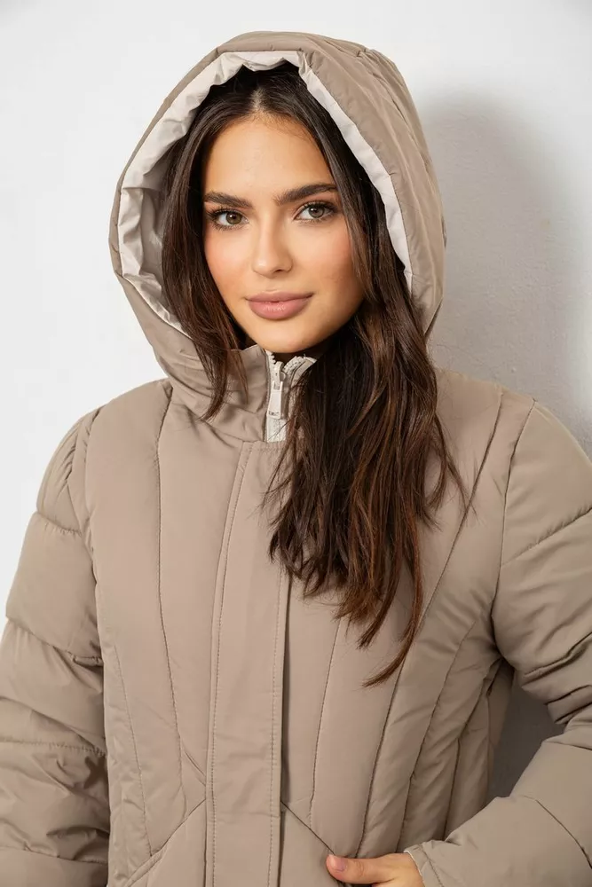 Купить Куртка женская двусторонняя зимняя  -уценка, цвет темно-бежевый, 244R24115-U-5 - Фото №6
