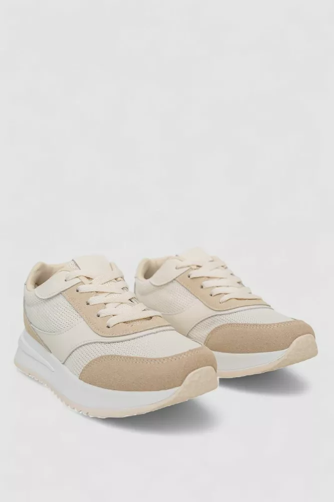 Купить Кроссовки женские, цвет бежевый, 248RG80 - Фото №3