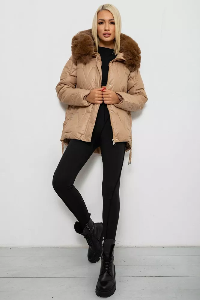 Купить Куртка женская зимняя короткая  -уценка, цвет бежевый, 244R865-U-3 - Фото №2