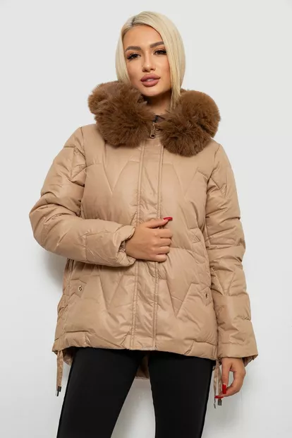 Куртка жіноча зимова коротка  -уцінка, колір бежевий, 244R865-U-3