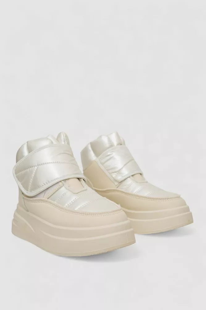 Купить Дутики женские зимние на меху  -уценка, цвет бежевый, 248RLM10-U-4 - Фото №3