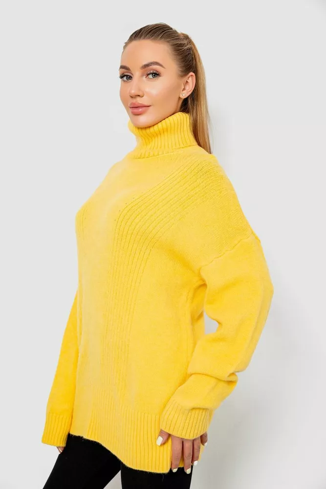 Купить Свитер - гольф женский шерстяной   -уценка, цвет желтый, 244R2050-U-1 - Фото №3