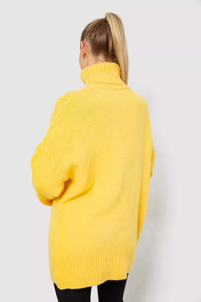Купить Свитер - гольф женский шерстяной   -уценка, цвет желтый, 244R2050-U-1 - Фото №4