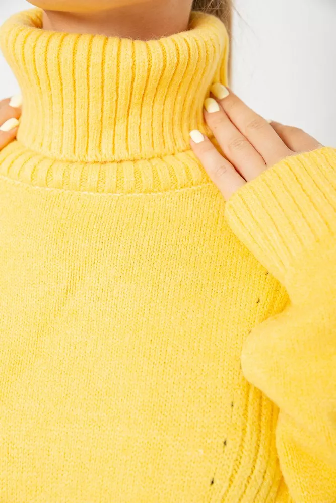 Купить Свитер - гольф женский шерстяной   -уценка, цвет желтый, 244R2050-U-1 - Фото №5