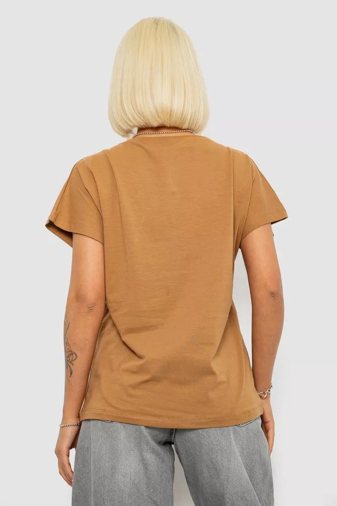 Купить Футболка женская с принтом, цвет коричневый, 244R2316-5 - Фото №4