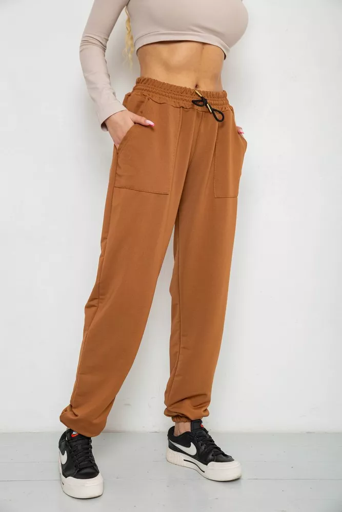 Купить Спортивные штаны женские  -уценка, цвет коричневый, 238R115-U - Фото №3