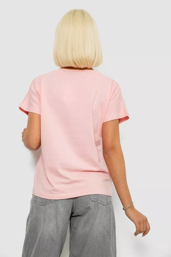 Купить Футболка женская с принтом, цвет розовый, 244R2316-5 - Фото №4