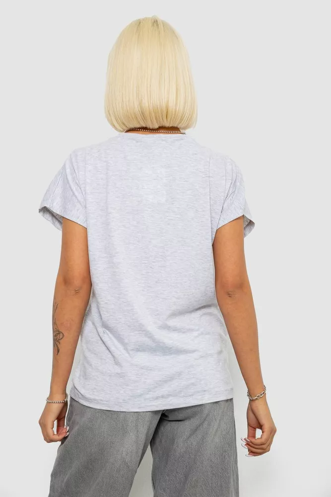 Купить Футболка женская с принтом, цвет серый, 244R2316-5 - Фото №4