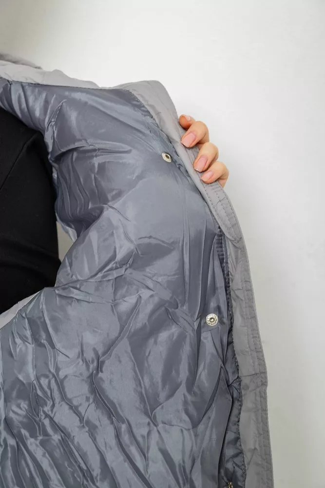 Купить Жилет женский с капюшоном, цвет серый, 207R2016 - Фото №7