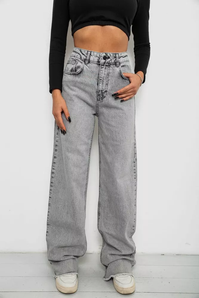 Купити Джинси жіночі Straight fit, колір сірий, 244R1009 - Фото №2