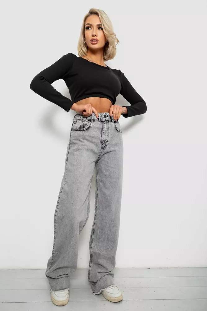 Купити Джинси жіночі Straight fit, колір сірий, 244R1009 - Фото №1