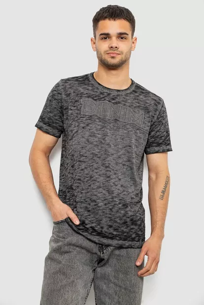 Футболка чоловіча з принтом, колір сірий, 244R1232-5