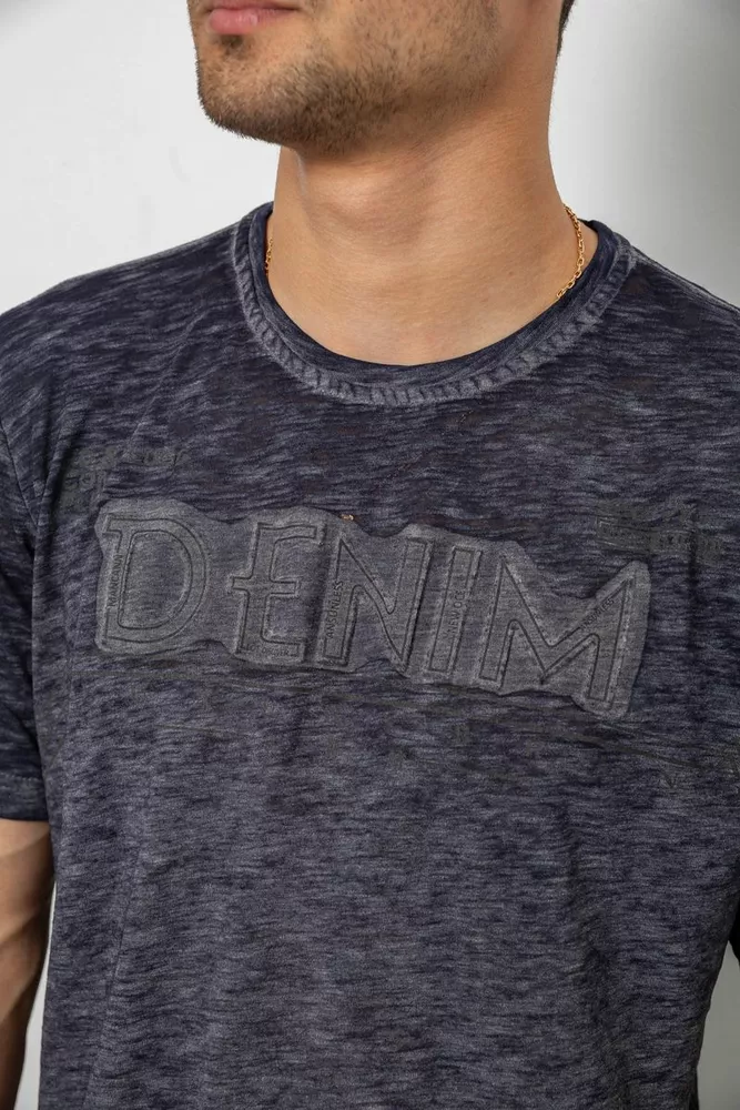 Купить Футболка мужская с принтом, цвет синий, 244R1232-5 - Фото №5