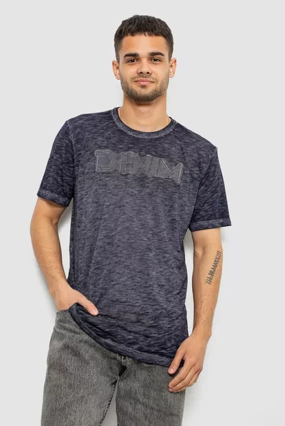 Футболка чоловіча з принтом, колір синій, 244R1232-5
