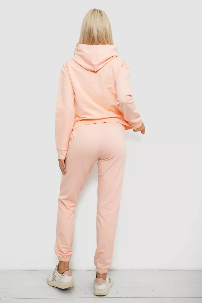 Купити Спортивний костюм жіночий двонитка, колір персиковий, 214R1419-002 - Фото №4