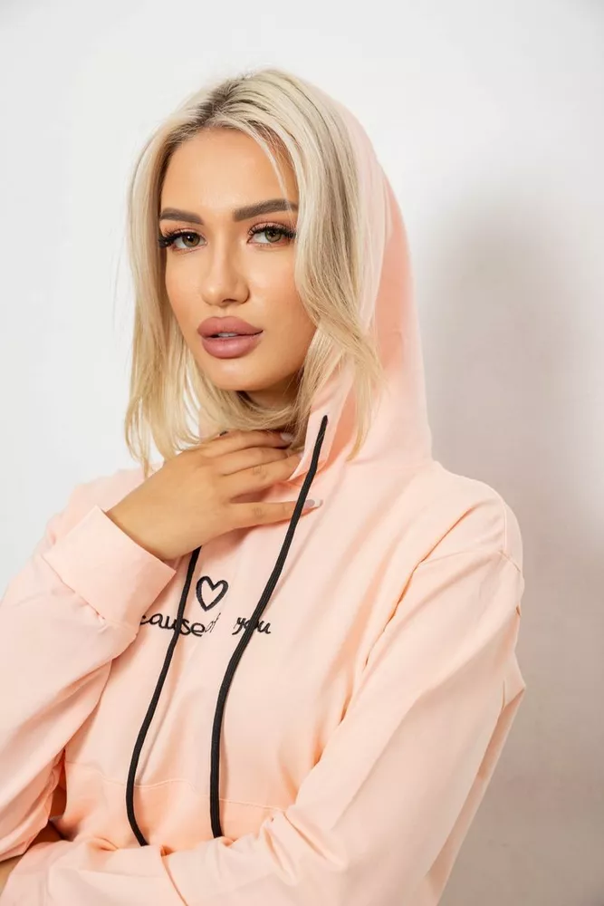 Купити Спортивний костюм жіночий двонитка, колір персиковий, 214R1419-002 - Фото №6
