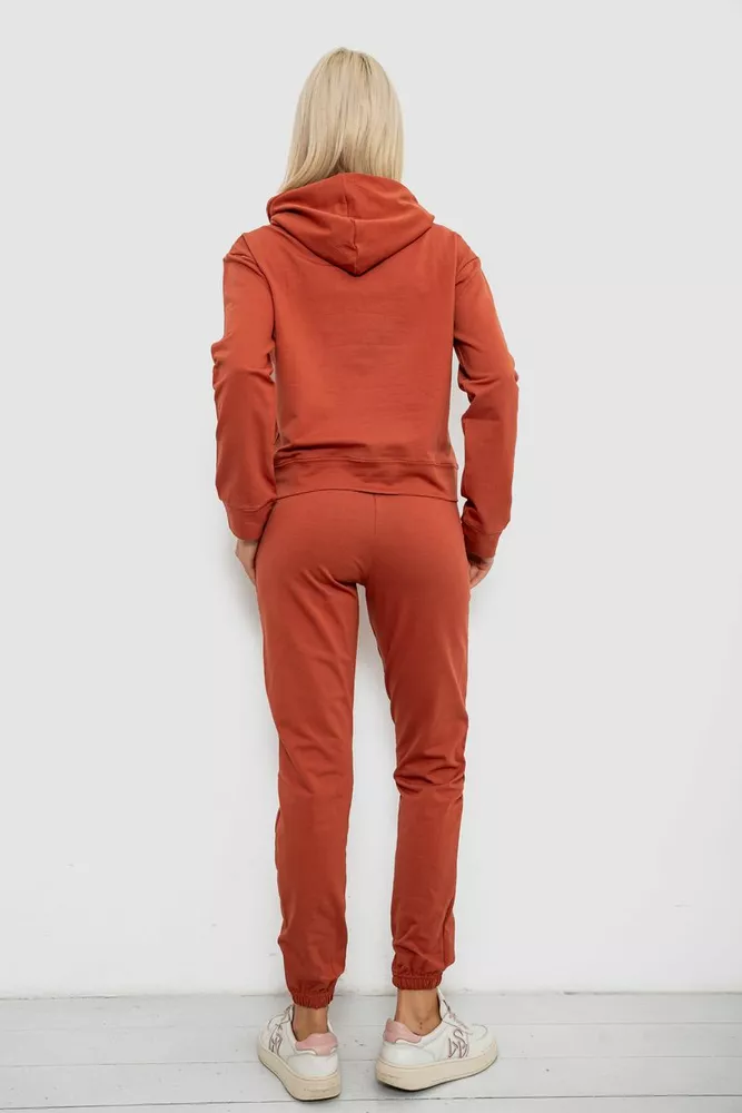 Купити Спортивний костюм жіночий двонитка, колір теракотовий, 214R1419-002 - Фото №4