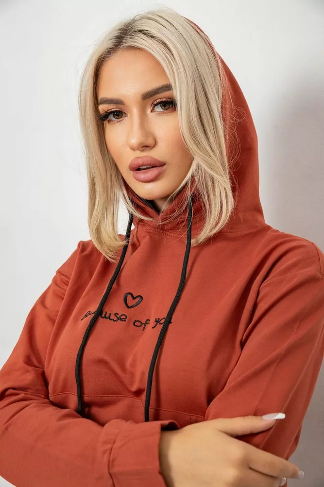 Купити Спортивний костюм жіночий двонитка, колір теракотовий, 214R1419-002 - Фото №5