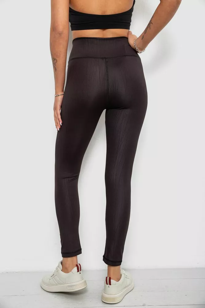 Купити Лосини жіночі однотонні з принтом, колір чорний, 214R931 оптом - Фото №4