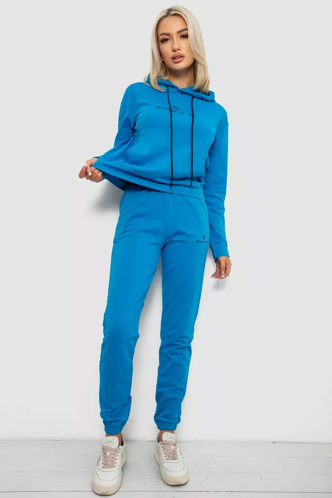 Купити Спортивний костюм жіночий двонитка, колір джинс, 214R1419-002 - Фото №1
