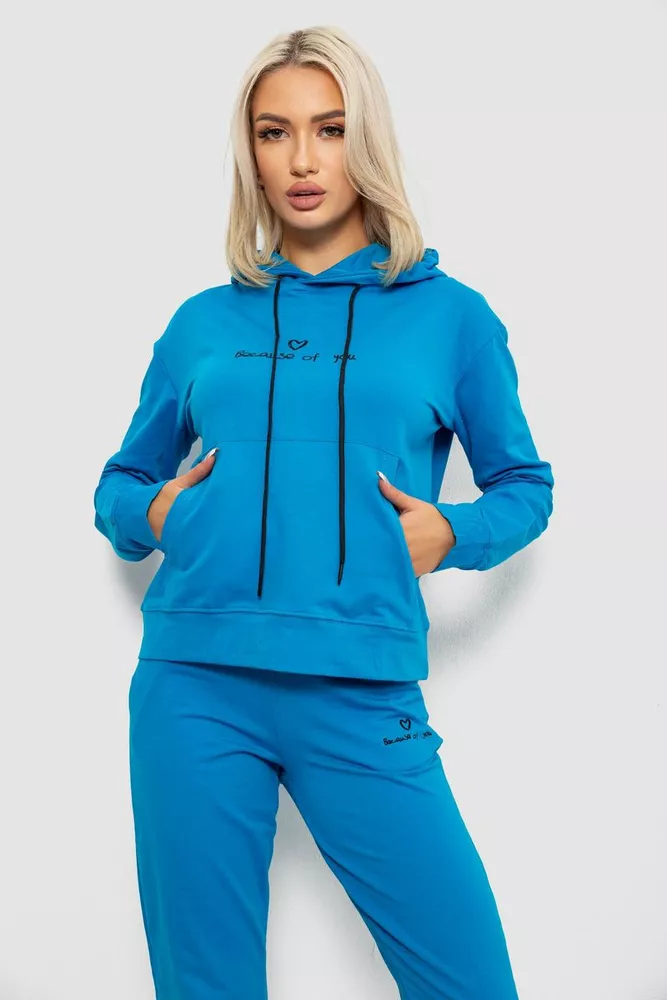 Купити Спортивний костюм жіночий двонитка, колір джинс, 214R1419-002 - Фото №2