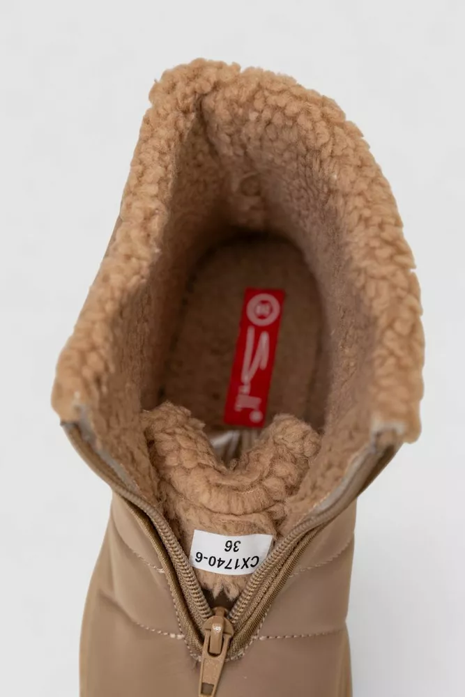 Купити Дутики жіночі зимові на хутрі, колір бежевий, 248RCX1740-6 - Фото №6