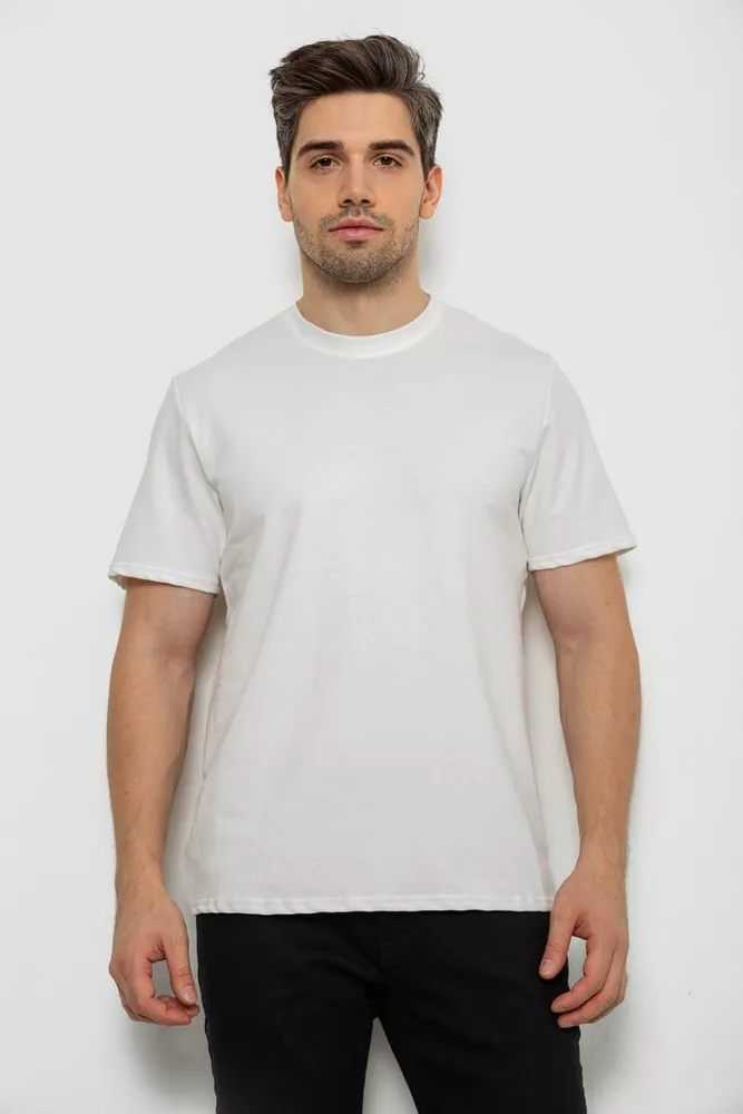 Купити Футболка чоловіча однотонна, колір молочний, 238R155 - Фото №1
