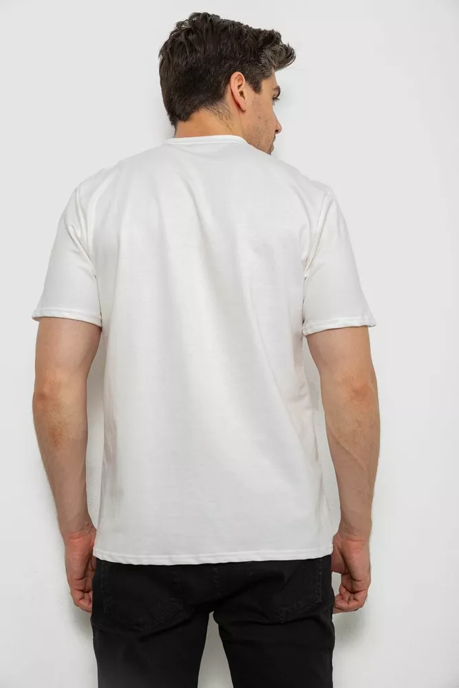 Купити Футболка чоловіча однотонна, колір молочний, 238R155 - Фото №4