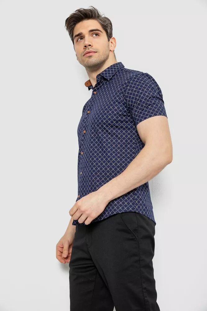 Купити Сорочка чоловіча з принтом, колір синій, 214R7330 - Фото №3