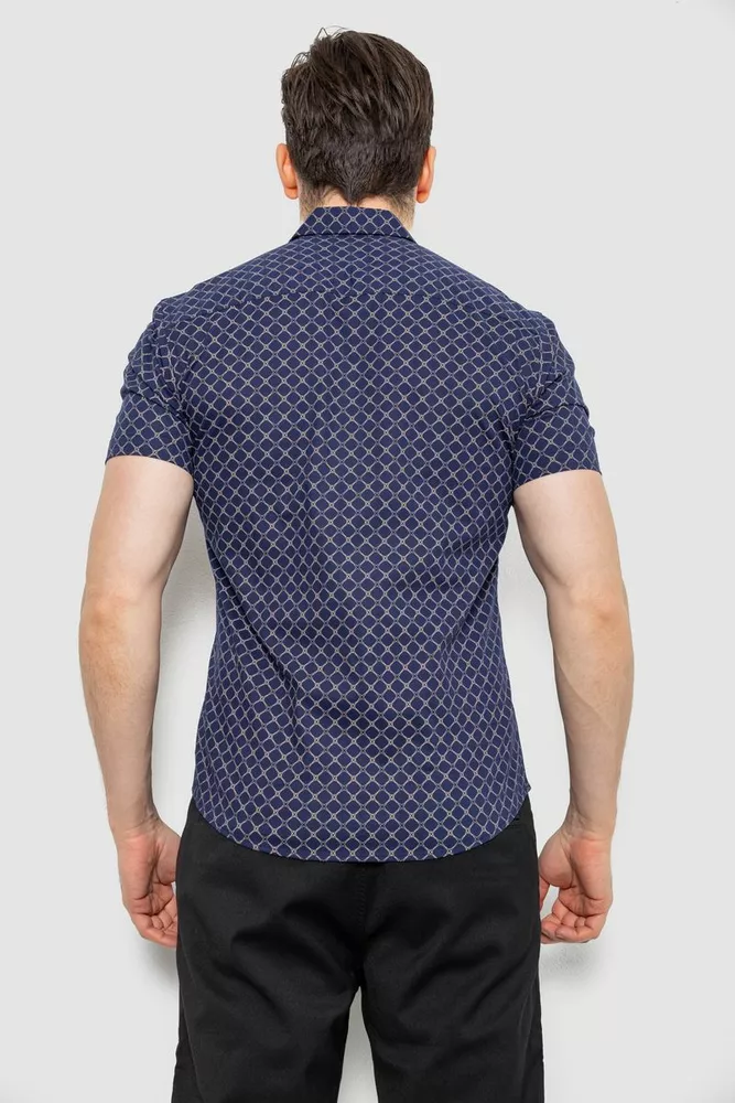Купити Сорочка чоловіча з принтом, колір синій, 214R7330 - Фото №4