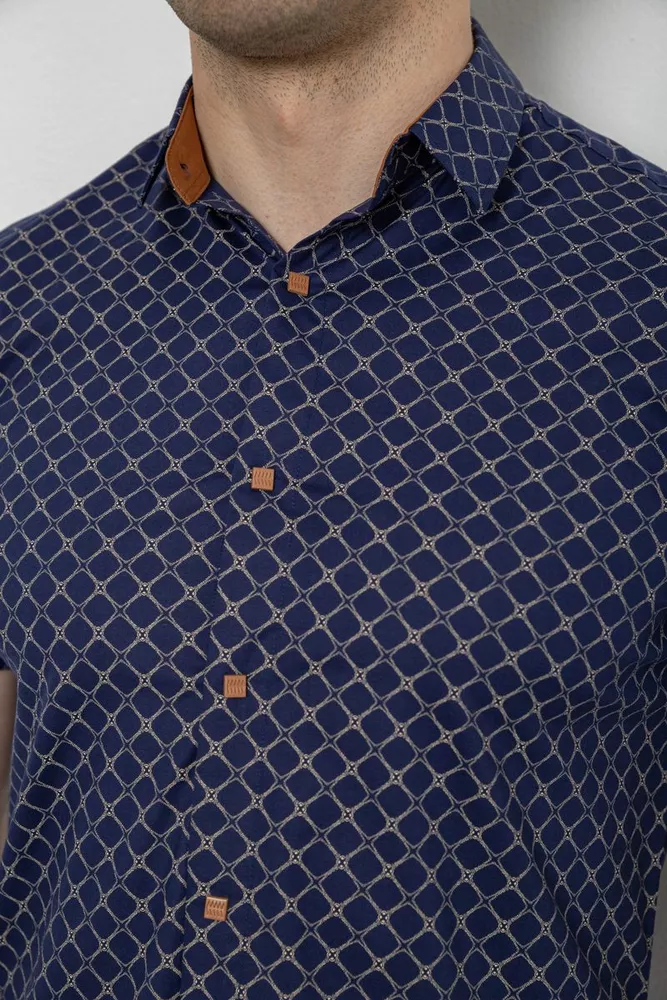 Купити Сорочка чоловіча з принтом, колір синій, 214R7330 - Фото №5