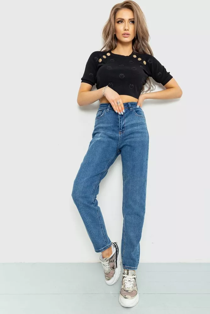 Купити Джинси жіночі MOM, колір синій, 164R5990-1 оптом - Фото №2