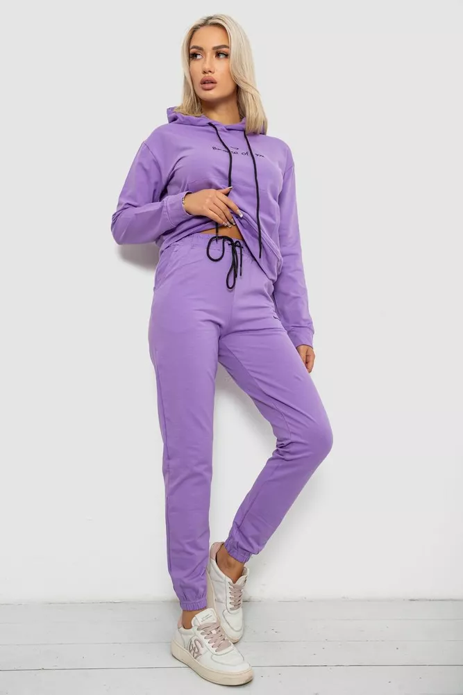 Купити Спортивний костюм жіночий двонитка, колір бузковий, 214R1419-002 - Фото №3