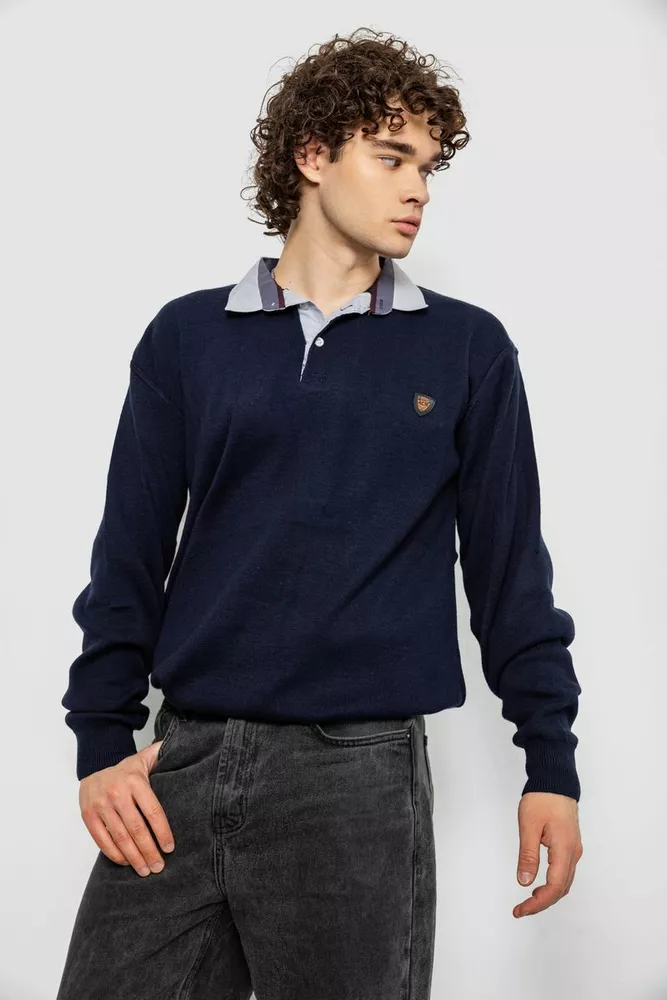 Купить Свитер-обманка мужской, цвет темно-синий, 161R924 - Фото №3