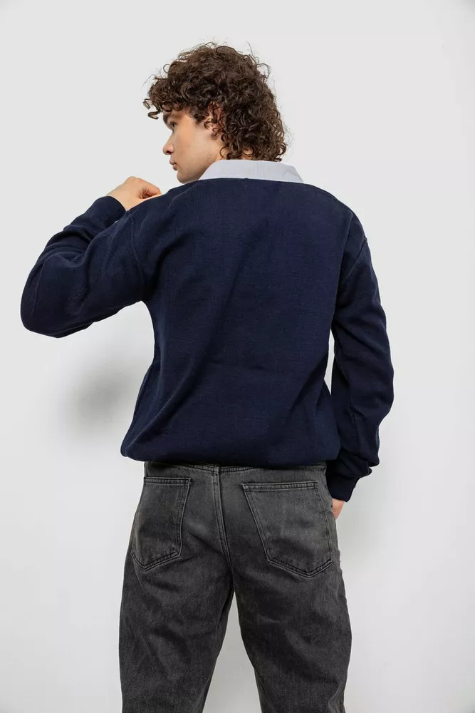 Купить Свитер-обманка мужской, цвет темно-синий, 161R924 - Фото №4