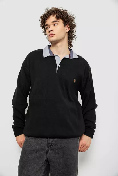 Свитер-обманка мужской, цвет черный, 161R924