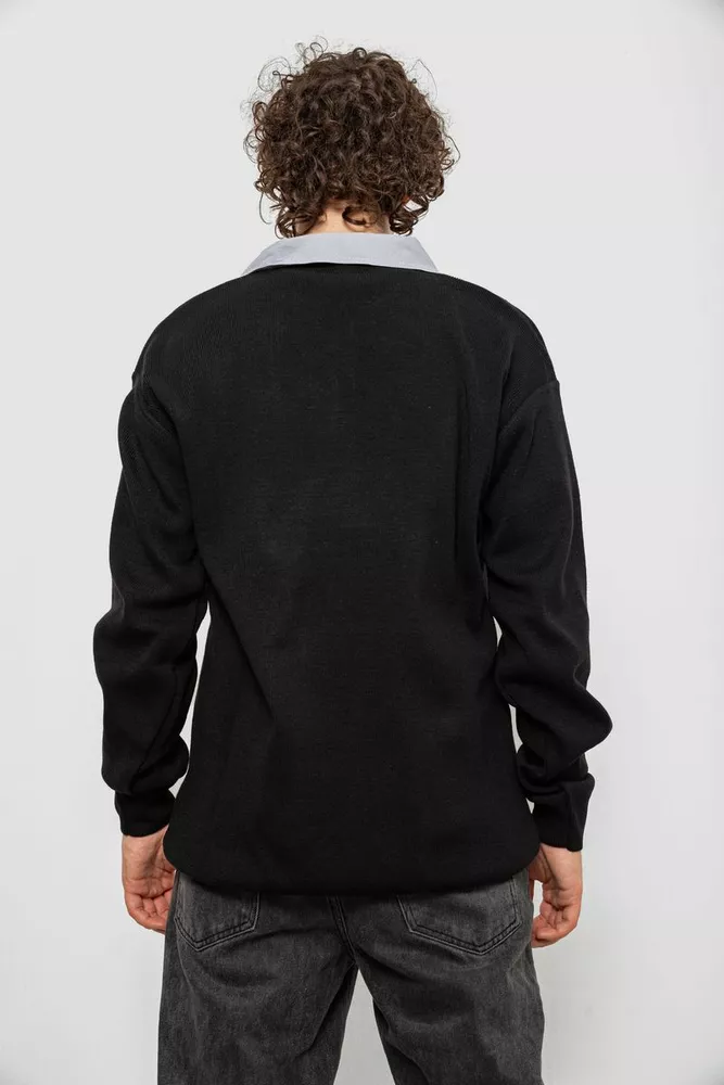 Купить Свитер-обманка мужской, цвет черный, 161R924 - Фото №4