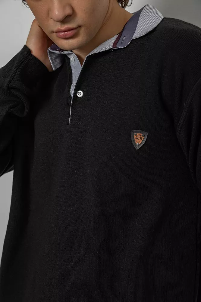 Купить Свитер-обманка мужской, цвет черный, 161R924 - Фото №5