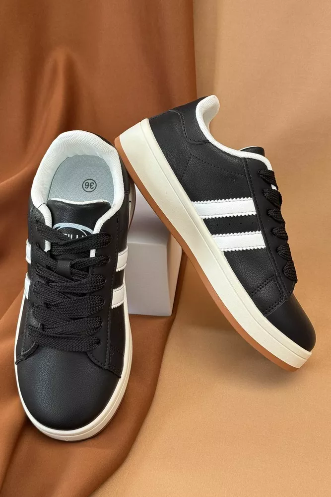 Купити Кеди жіночі, колір чорно-білий, 248RJH100-14 оптом - Фото №3