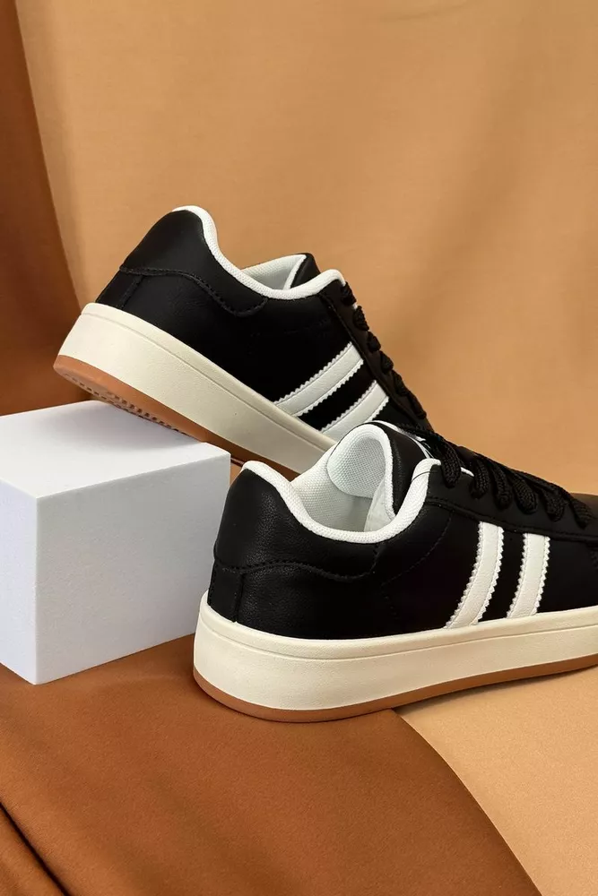 Купити Кеди жіночі, колір чорно-білий, 248RJH100-14 оптом - Фото №4