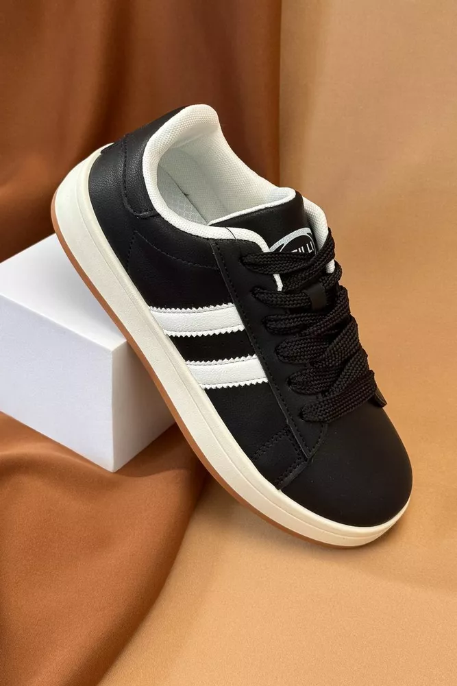 Купити Кеди жіночі, колір чорно-білий, 248RJH100-14 оптом - Фото №1