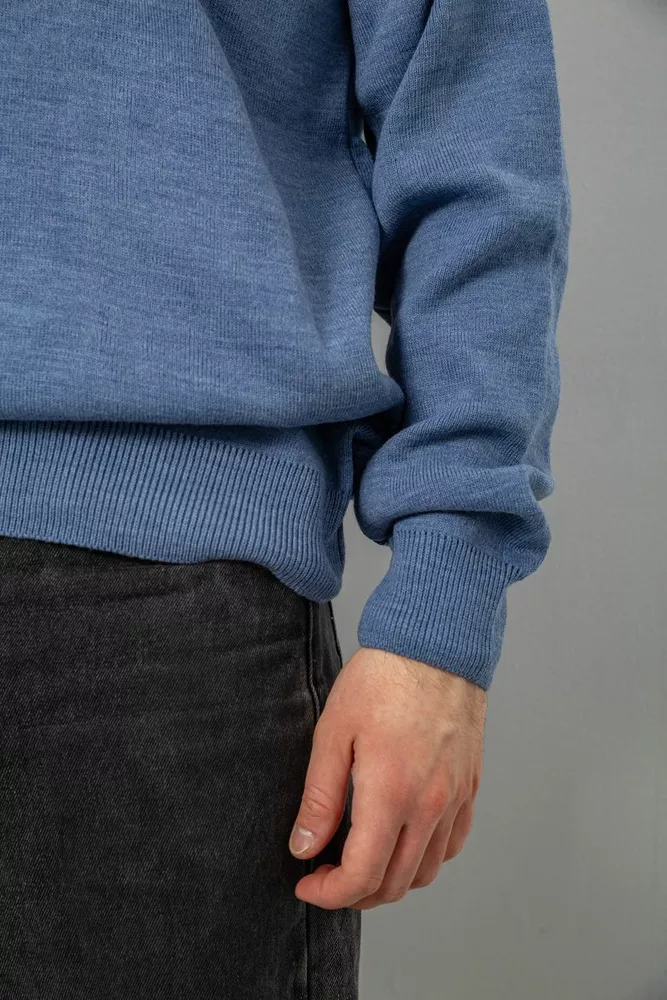 Купить Свитер-обманка мужской, цвет джинс, 161R924 - Фото №5