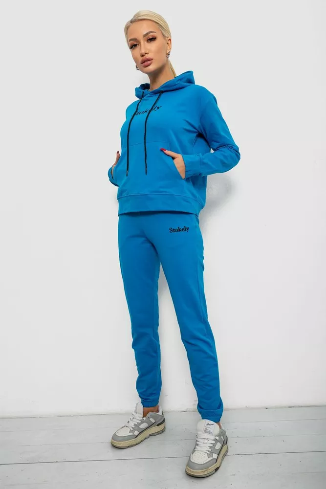 Купити Спортивний костюм жіночий двонитка, колір джинс, 214R1419-006 - Фото №3
