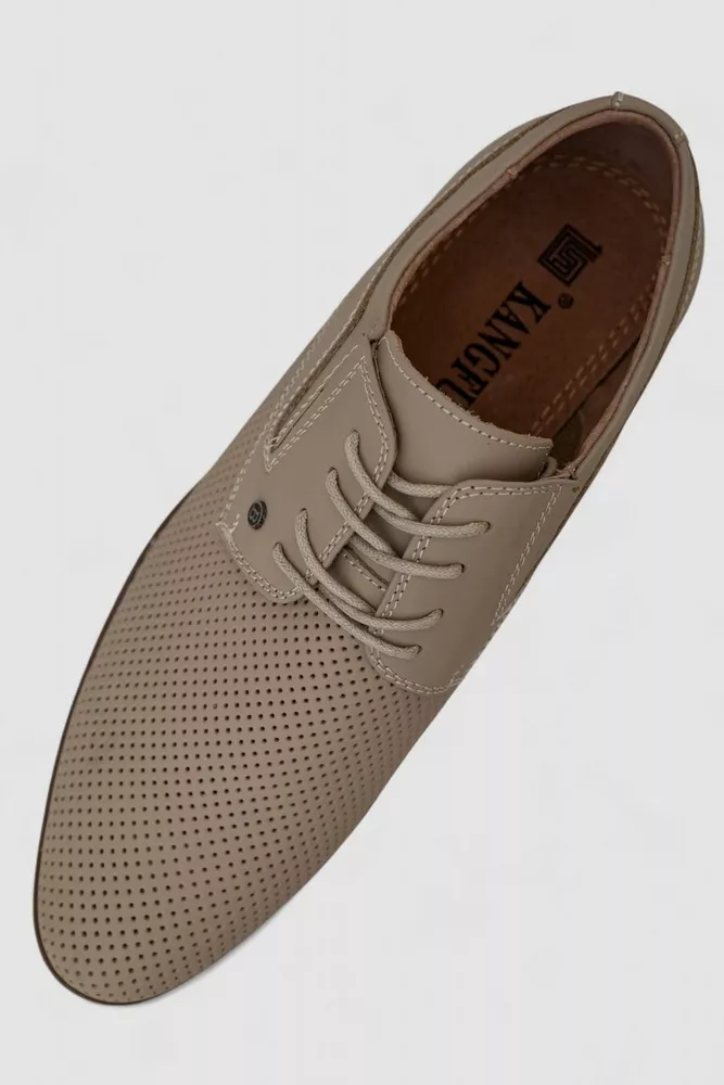 Купить Туфли мужские с перфорацией, цвет темно-бежевый, 243RC1593 - Фото №2